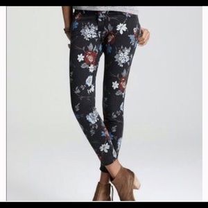 Current Elliot floral crop jeans